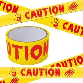 Halloween Decorations Caution Tape,1.9Inx82Ft Yellow Black Hazard Warning Tape Roll Scary Indoor Outdoor Barricade Safety Creepy Spooky DIY Decorative Home Party Supplies Door Danger Areas Office Yard