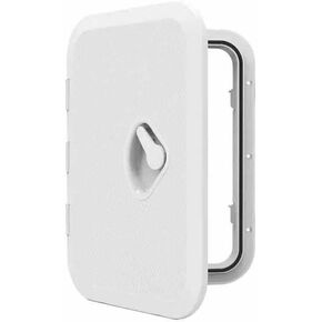 Boat Hatch, Marine Access Hatch, Kayak Hatch & Lid 10.62" x 14.76" (270mm x 375mm) with Recessed Locking Handle, RV Compartment Door, White