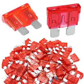 10A Automotive Stand Blade Fuse kits-50 pcs 10A Standard Blade Type Fuse Replacement for Car/RV/Truck/Motorcycle/Boat etc.