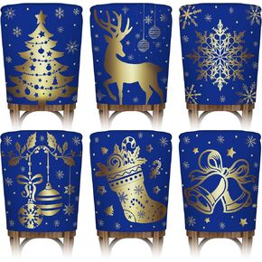 Christmas Chair Covers for Dining Chairs Set of 6, Washable Winter Snowflake Chair Slipcovers, Xmas Santa Seat Cover Home Decorations (Red and Black Buffalo Plaid)