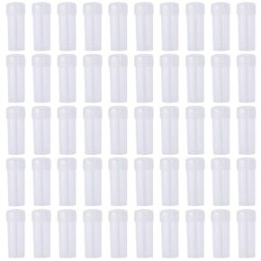 Plastic Vials with Lids 50PCS 5ML Wide Application Plastic Vial Storage Container Portable Mini Sample Small Bottles Small Items