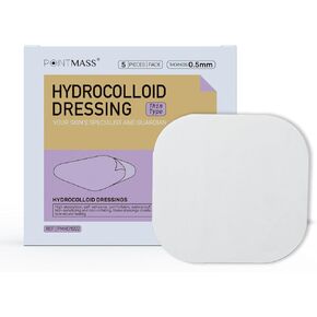 Hydrocolloid Bandages 4" x 4", 0.5mm Ultra Thin Waterproof Wound Dressing for Bed Sores, Acne Breakout, Ulcers and Blisters, Hydrocolloid Gel Bandages 5 Pack