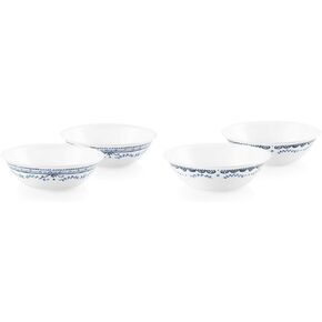 Corelle Vitrelle 1-Qt Serving Bowl, Large Serving Bowl, Triple Layer Glass, Crack and Chip Resistant, Square Serving Trays, 7.75"W x 2.25"H (Set of 2) White