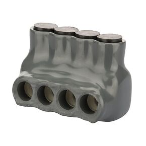 NSI IPLG6-4 Insulated Connector for Fine-Stranded Flexible Copper Conductor, Polaris Grey, 6-14 AWG Wire Range, 4 Ports, 1/8" Hex, 1.12" Width, 1.50" Height, 1.97" Length