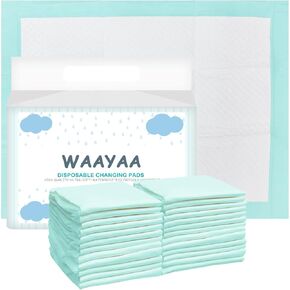 Disposable Pads for Beds and Adults, Super Quick Absorbent UnderPads with Leak Proof for Elderly Adults and Kids,Breathable Safety Soft Changing Pads for Pets Pee Training-Green(17"x24",50P)