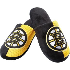 FOCO Boston Bruins NHL Mens Team Logo Staycation Slipper - L