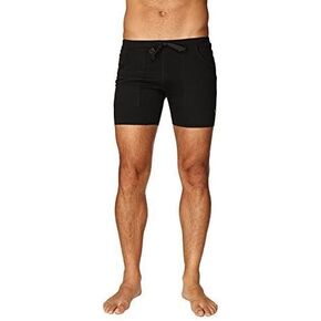 4-rth Mens Transition Yoga Shorts (Small, Solid Black)