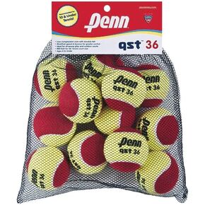 Penn QST 36 Felt Red Tennis Balls, 12 Ball Mesh Bag