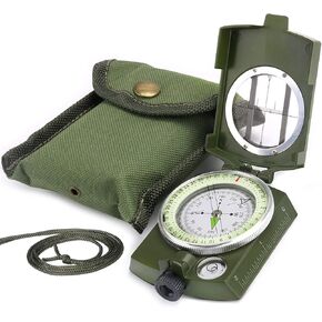 Military Compass, Hiking Compass for Survival with Lensatic Sighting, Luminous Navigation Compass Waterproof for Backpacking Orienteering Camping