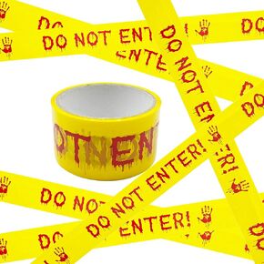 Halloween Decorations Caution Tape,1.9inch x 82Feet Halloween Fright Warning Tapes,Halloween Scary Hazard Warning Tape for Party,Door, Yard or DIY Creepy Scenes Outdoor Indoor (Keep Out DO NOT Cross)