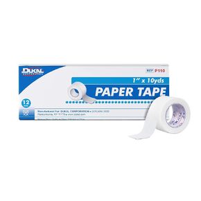 Dukal Paper Tape, Non-Sterile, 1" W x 10 yd. L (12 Boxes of 12) (Pack of 144)