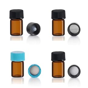 5/8 Dram Amber Glass Vials w/Polycone Caps (5/8Dram w/Polycone Cap (Pack of 3)
