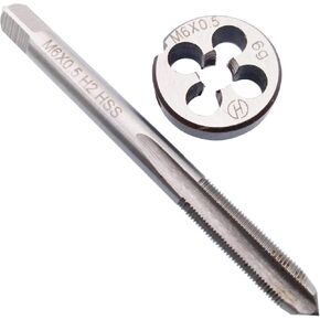 HSS M6 x 0.5mm Tap and M6 x 0.5mm Die Metric Thread Right Hand