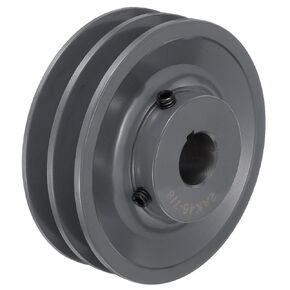 uxcell 2AK46-7/8 V-Belt Sheave 7/8"Bore 4.45"OD Double Groove Web Sheave Bored-to-Size Sheave, Cast Iron, Belt Section for 4L or A Belt