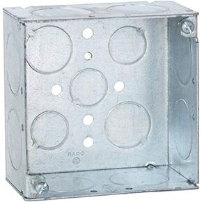 Hubbell-Raco 233 Square Box, 2-1/8" Depth, 1" Knock-Out, 4" (Pack of 25)