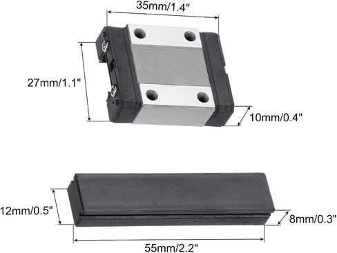 uxcell MGN12C Bearing Steel Sliding Carriage Block with Plastic Anti-Fall Strip for 12mm MGN12 Linear Motion Slide Rail Guide, Black in Saudi Arabia