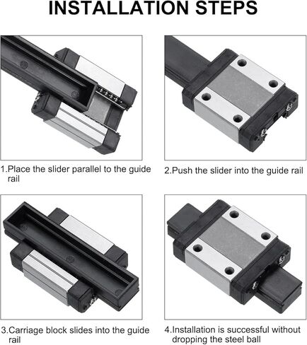 uxcell MGN12C Bearing Steel Sliding Carriage Block with Plastic Anti-Fall Strip for 12mm MGN12 Linear Motion Slide Rail Guide, Black in Saudi Arabia