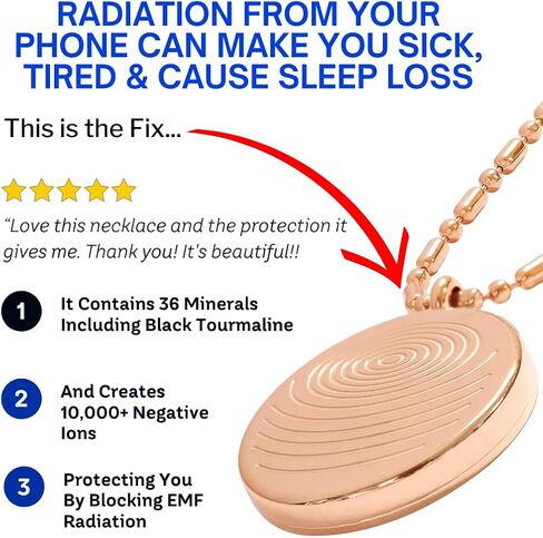 EMF Shield Defense Pendant - Stylish Portable Necklace with Advanced Negative Ions for EMF Defense, Enhanced Sleep Quality, Increased Energy, Stress Reduction, and Overall Wellness Protection in Saudi Arabia