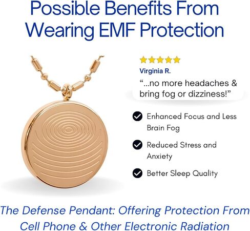 EMF Shield Defense Pendant - Stylish Portable Necklace with Advanced Negative Ions for EMF Defense, Enhanced Sleep Quality, Increased Energy, Stress Reduction, and Overall Wellness Protection in Saudi Arabia