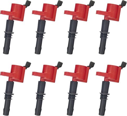 TRQ 8 Piece Premium High Performance Ignition Coil Black and Red Kit Set for Ford/Lincoln/Mercury in Saudi Arabia