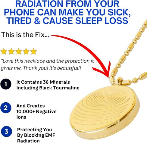 EMF Shield Defense Pendant - Stylish Portable Necklace with Advanced Negative Ions for EMF Defense, Enhanced Sleep Quality, Increased Energy, Stress Reduction, and Overall Wellness Protection in Saudi Arabia