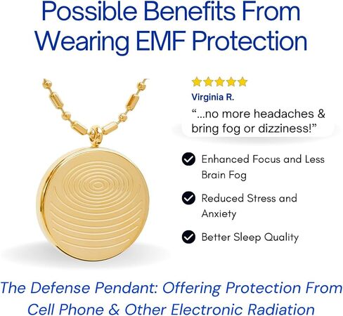 EMF Shield Defense Pendant - Stylish Portable Necklace with Advanced Negative Ions for EMF Defense, Enhanced Sleep Quality, Increased Energy, Stress Reduction, and Overall Wellness Protection in Saudi Arabia