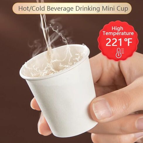 12OZ Disposable Paper Coffee Cups (100 Pack), Hot Coffee Paper Cups, Leak-Proof, Extra-Thick，Idea for Home, Office, Cafés | White in Saudi Arabia