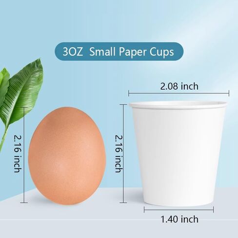 12OZ Disposable Paper Coffee Cups (100 Pack), Hot Coffee Paper Cups, Leak-Proof, Extra-Thick，Idea for Home, Office, Cafés | White in Saudi Arabia