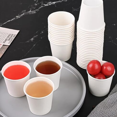 12OZ Disposable Paper Coffee Cups (100 Pack), Hot Coffee Paper Cups, Leak-Proof, Extra-Thick，Idea for Home, Office, Cafés | White in Saudi Arabia