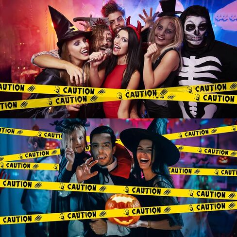Halloween Decorations Caution Tape,1.9Inx82Ft Yellow Black Hazard Warning Tape Roll Scary Indoor Outdoor Barricade Safety Creepy Spooky DIY Decorative Home Party Supplies Door Danger Areas Office Yard in Saudi Arabia