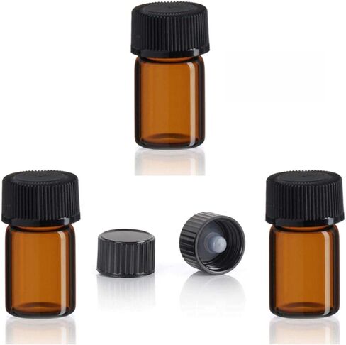 5/8 Dram Amber Glass Vials w/Polycone Caps (5/8Dram w/Polycone Cap (Pack of 3) in Saudi Arabia