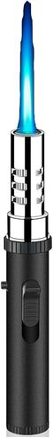 Long Butane Torch Lighter with Adjustable Flame and Safety Lock,Refillable,Ideal for BBQ, Candle, and Camping(Butane Not Included) (Black) in Saudi Arabia