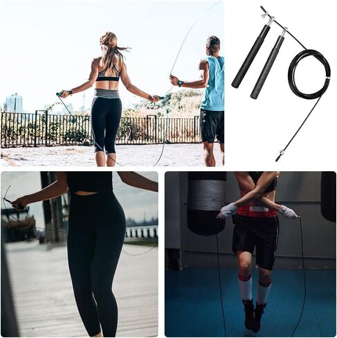 Jump Rope with Counter Steel Jump Rope Adjustable Speed Jump Ropes for Fitness Aerobics and Daily Exercise，Weighted Jump Rope and Yoga Mats for Home Workout Jumping Skipping Rope in Saudi Arabia