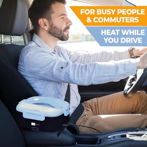 FORABEST Electric Lunch Box for Adults, Upgraded Fast 80W Heated Lunch Box for Adults, 4-in-1 Portable Food Warmer Lunch Box, 1.5L Loncheras Para Hombres De Trabajo with Power Button & Large Utensils in Saudi Arabia