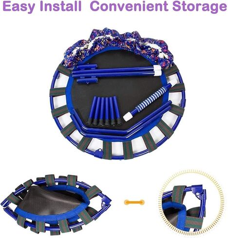 ترامبولين صغير للأطفال مقاس 38 بوصة، ترامبولين قابل للطي مع مقبض قابل للتعديل للاستخدام الداخلي والخارجي، تمرين القفز والقفز للأطفال الصغار الأولاد والبنات in Kuwait