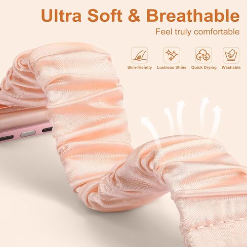 Satin Stretch Band Compatible with Apple Watch Bands for Women 38mm 40mm 41mm 42mm 44mm 45mm 49mm, Soft Smooth Cloth Elastic Solo Loop Bracelet Straps for iWatch SE Series 9 8 7 6 5 4 3 2 1 in Saudi Arabia