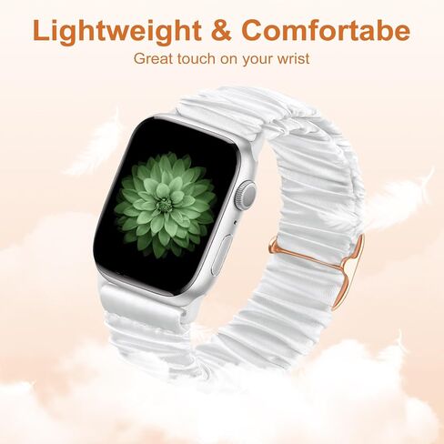 Satin Stretch Band Compatible with Apple Watch Bands for Women 38mm 40mm 41mm 42mm 44mm 45mm 49mm, Soft Smooth Cloth Elastic Solo Loop Bracelet Straps for iWatch SE Series 9 8 7 6 5 4 3 2 1 in Saudi Arabia