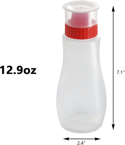 FEOOWV 3-Pack 13 oz/380ml Condiment Squeeze Bottles, Salad Dressing Container, Squeeze Bottles for Sauces, Syrup Dispenser Great for Ketchup, Salad, BBQ (Red) in Saudi Arabia
