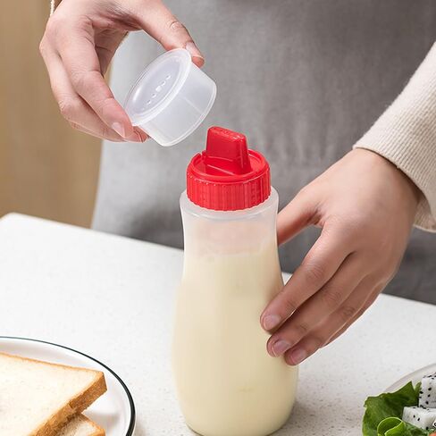 FEOOWV 3-Pack 13 oz/380ml Condiment Squeeze Bottles, Salad Dressing Container, Squeeze Bottles for Sauces, Syrup Dispenser Great for Ketchup, Salad, BBQ (Red) in Saudi Arabia