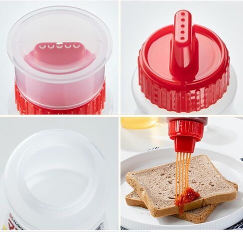 FEOOWV 3-Pack 13 oz/380ml Condiment Squeeze Bottles, Salad Dressing Container, Squeeze Bottles for Sauces, Syrup Dispenser Great for Ketchup, Salad, BBQ (Red) in Saudi Arabia