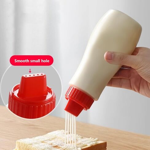 FEOOWV 3-Pack 13 oz/380ml Condiment Squeeze Bottles, Salad Dressing Container, Squeeze Bottles for Sauces, Syrup Dispenser Great for Ketchup, Salad, BBQ (Red) in Saudi Arabia