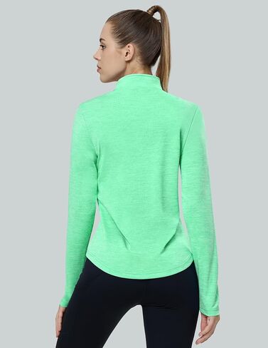 MIER Quarter Zip Athletic Pullover for Women Long Sleeve Workout Tops Dry Fit Flowy Golf Running UV Sun Shirts,1/4 Zip in Kuwait
