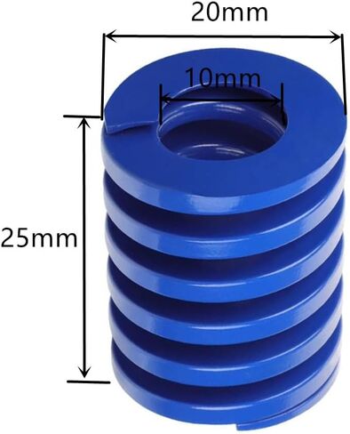 طابعة ثلاثية الأبعاد يموت الربيع 20 مم OD 10 مم معرف 25 مم قالب ضغط تحميل خفيف طويل يموت الربيع، 10 حزمة نوابض سرير ساخنة زرقاء لسرير Creality Ender 3s in Kuwait