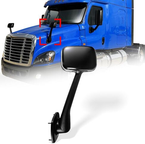 Black Hood Mirror for Freightliner Cascadia 2008-2017, Passenger/Right Side in Saudi Arabia