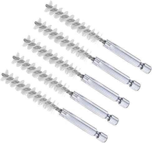 Bore Brush, 10mm Dia 4 Inch Length, Nylon Cleaning Wire Brushes with 1/4 Inch Hex Shank - (Applications: for Power Drill, Die Grinder), 5-Pieces in Saudi Arabia