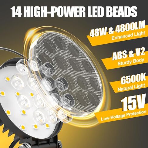 فانوس التخييم LED لبطارية Milwaukee m18: مصباح عمل LED لاسلكي مع منفذ شاحن USB ونوع C - 48W 4800LM ضوء خيمة الكاشف المحمول للتخييم في الهواء الطلق، وانقطاع التيار الكهربائي في حالات الطوارئ in Kuwait