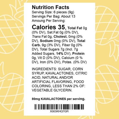Co. - Kava Hard Candy Drops/Pinapple | Kava Extract Stress Relief Supplement | Natural Calming & Relaxation Aid | 80 MG Kavaloctones Per Serving | 4oz. Bag in Saudi Arabia