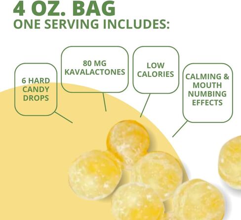 Co. - Kava Hard Candy Drops/Pinapple | Kava Extract Stress Relief Supplement | Natural Calming & Relaxation Aid | 80 MG Kavaloctones Per Serving | 4oz. Bag in Saudi Arabia