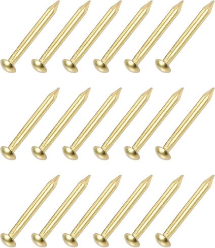 METALLIXITY Small Nails (1.5x15mm) 120pcs, Brass Tiny Hardware Nails - for Household Woodworking, Brass Tone in Saudi Arabia