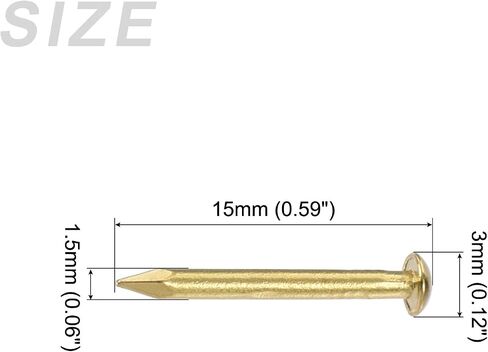 METALLIXITY Small Nails (1.5x15mm) 120pcs, Brass Tiny Hardware Nails - for Household Woodworking, Brass Tone in Saudi Arabia